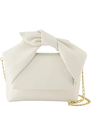 J.W.Anderson Taske, Dame, Hvid, ONE SIZE, Læder, Small Bow Twister - Læder Top Handle Taske