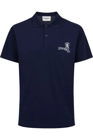 Iceberg Top, Herre, Blå, S, Piqué Polo med Bjørneprint