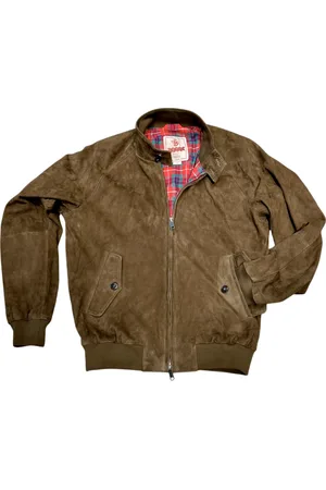 Baracuta Jakke, Herre, Brun, L, Suede, Suede Harrington Blouson Mørk Oliven