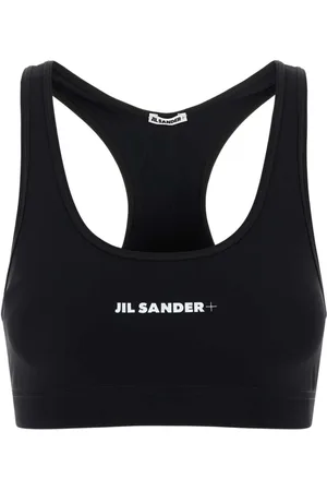 Jil Sander Top, Dame, Sort, L, Nylon, Stretch Nylon Crop Top