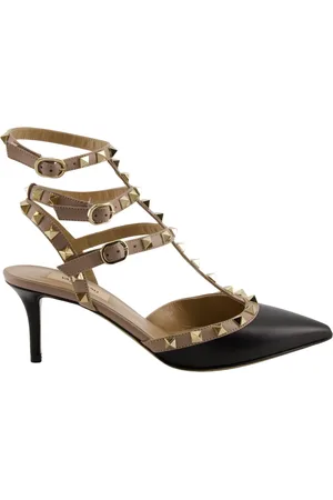 VALENTINO GARAVANI Sko, Dame, Sort, 36 EU, Læder, Rockstud sorte og beige pumps