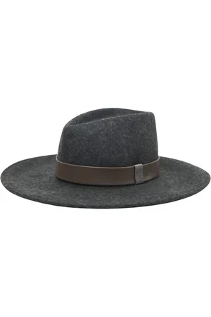 PESERICO SIGN Tilbehør, unisex, Grå, S, Uld, Uld Filt Bredskygget Fedora