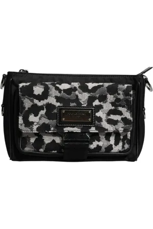Dolce & Gabbana Taske, Herre, Flerfarvet, ONE SIZE, Uld, Leopard Jacquard Crossbody Taske med Spænde