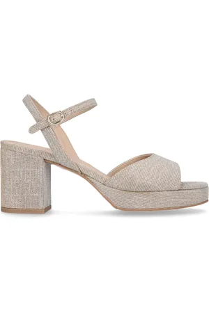 Pretty Ballerinas Sko, Dame, Grå, 37 EU, Læder, Gyldne Lurex Højhælede Sandaler