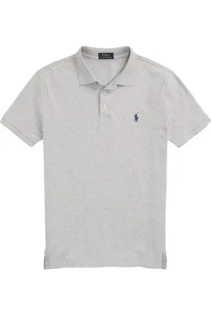 Ralph Lauren Top, Herre, Grå, 2XL, Bomuld, Stretch Bomulds Polo Shirt