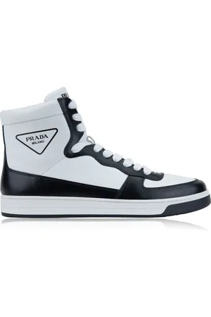 Prada Sko, Herre, Hvid, 41 EU, Læder, Snøresko High Top Sneakers