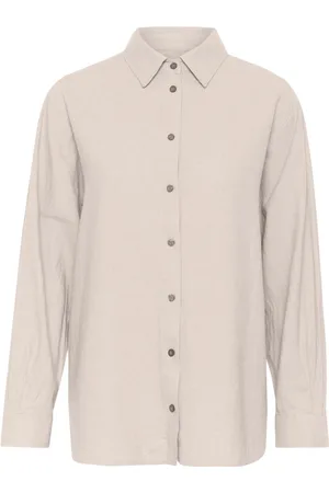 INWEAR Bluser & Skjorter, Dame, , L, Uld, Oversized Skjorte Bluse Haze Melange