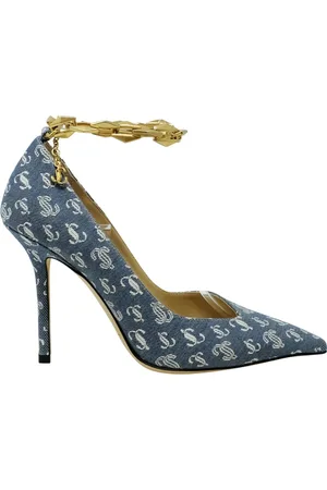 Jimmy Choo Sko, Dame, Blå, 35 EU, Denim, Denim Fabric Diamond Talura Pumps