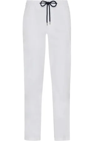 Vilebrequin Bukser, Herre, Hvid, W40, Satin, Tencel satin bukser med elastisk talje til mænd