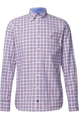 Tommy Hilfiger Skjorte, Herre, Lilla, 3XL, Bomuld, Ternet skjorte med broderet logo