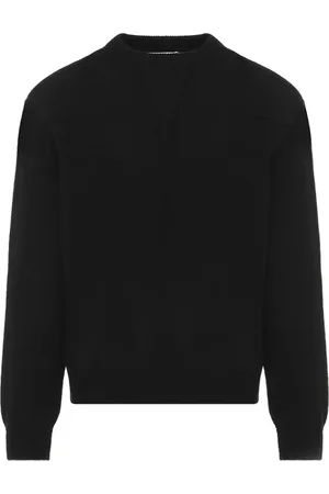 Jil Sander Strik, Herre, Sort, L, Uld, Luksuriøs Sort Uldblanding Sweater