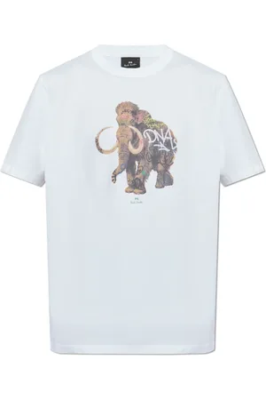 Paul Smith Top, Herre, Hvid, L, Bomuld, T-shirt med print