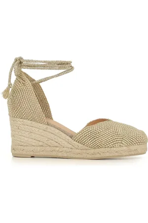 Castaner Sko, Dame, Gul, 36 EU, Jute, Nøgen Espadriller med Jutesål
