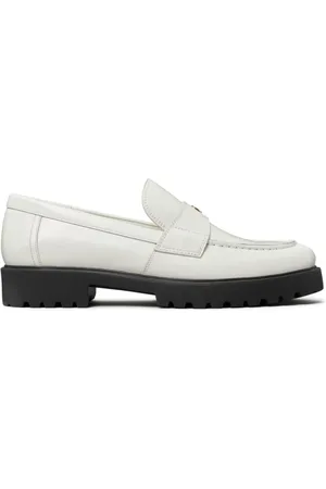 Tory Burch Sko, Dame, Hvid, 37 EU, Læder, Læder Slip-On Ballerinaer med Dobbelt T
