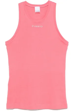 Pinko Top, Dame, Lyserød, M, Blush Sleeveless Logo Top