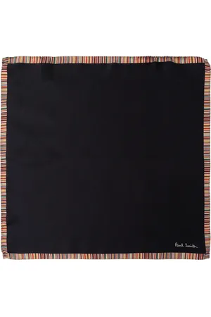 Paul Smith Tilbehør, Herre, Sort, ONE SIZE, Silke Lommetørklæde med Logoprint