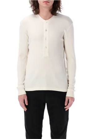 Tom Ford Top, Herre, , XL, Bomuld, Rib Henley T-Shirt Polo