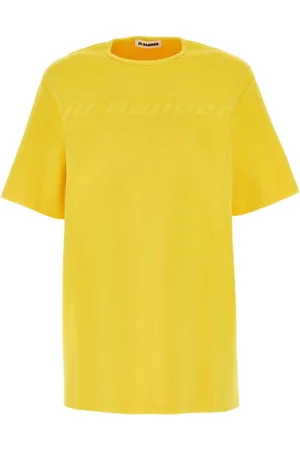 Jil Sander Top, Dame, Gul, XS, Polyester, Gul Viscose Blend T-shirt