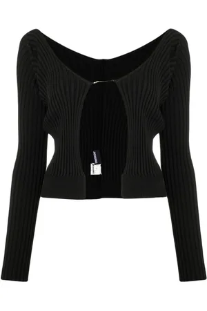 Jacquemus Strik, Dame, Sort, L, Uld, Stilfuld Cardigan