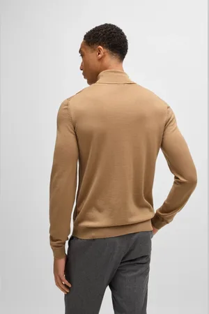 HUGO BOSS Strik, Herre, , L, Uld, Slim Fit Rullekrave Sweater