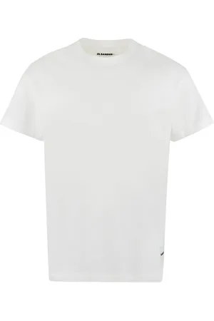 Jil Sander Top, Herre, Hvid, S, Bomuld, Cotton Ribbed Neckline T-shirt Sæt