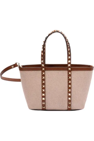 VALENTINO GARAVANI Taske, Dame, Brun, ONE SIZE, Uld, Brun læder skuldertaske med nitter