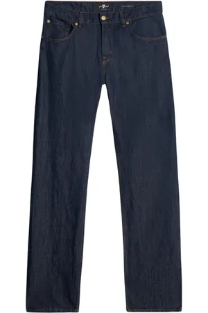 7 for all Mankind Jeans, Herre, Blå, W36, Denim, Mørkeblå Denim Jeans Station