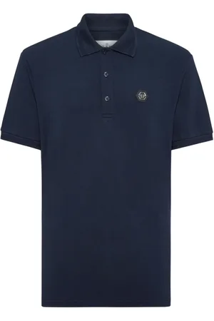 Philipp Plein Top, Herre, Blå, XL, Klassisk Polo Shirt
