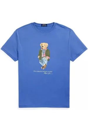 Ralph Lauren Top, Herre, Blå, 2XL, Bomuld, Afslappet Bomuld T-shirt