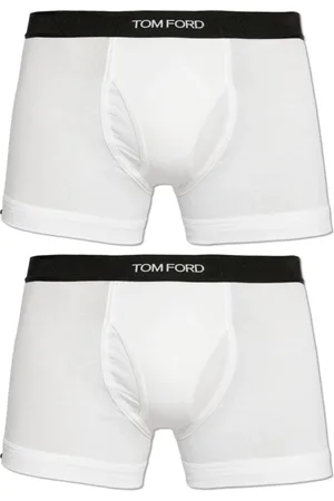 Tom Ford Undertøj, Herre, Hvid, M, Bomuld, Pakke med to Logo Taljebånd Stretchede Trusser