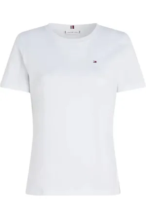 Tommy Hilfiger Top, Dame, Hvid, M, Bomuld, Modern Regular C-Nk T-Shirt