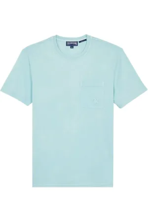 Vilebrequin Top, Herre, Blå, 2XL, Bomuld, Solid T-shirt lavet af bomuld i naturlige farver til mænd