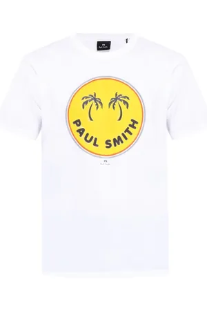 Paul Smith Top, Herre, Hvid, M, Hvid Logo Print Rund Hals T-shirts