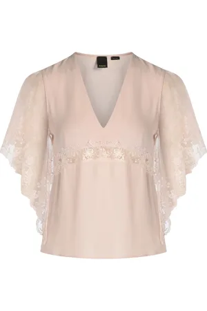 Pinko Bluser & Skjorter, Dame, Lyserød, 2XS, Polyester, Blonde V-Neck Top