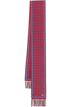 VALENTINO GARAVANI Tilbehør, Herre, Rød, ONE SIZE, Frynse Rectangle Scarf