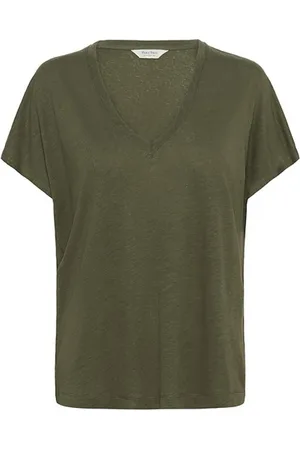Part Two Top, Dame, Grøn, 3XL, Bomuld, V-Neck Tee Kalamata