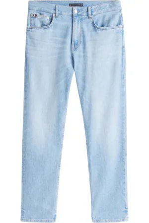 Tommy Hilfiger Jeans, Herre, Blå, W33, Uld, Stretch Mid Rise Straight Leg Jeans
