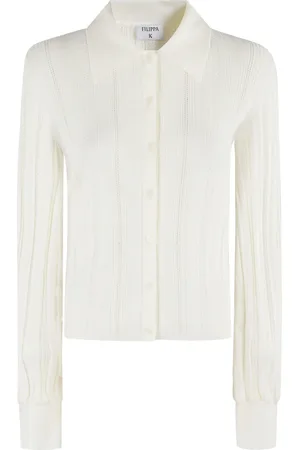 Filippa K Strik, Dame, Hvid, S, Polyester, Hvid Ribstrik Cardigan