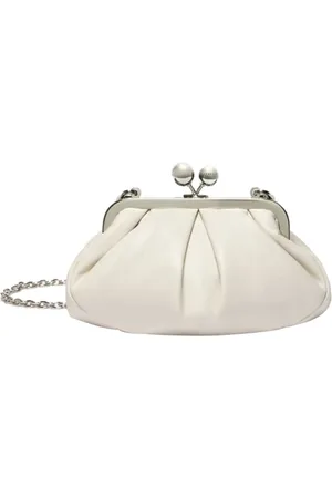 Max Mara Taske, Dame, , ONE SIZE, Uld, Skuldertaske med Læderdetaljer