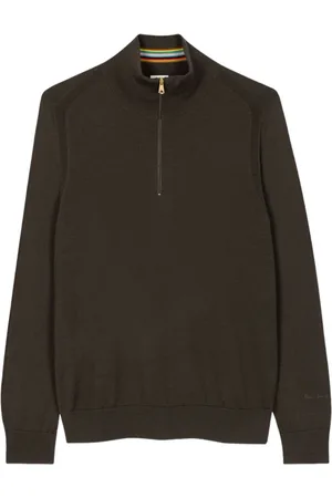 Paul Smith Strik, Herre, Grøn, XL, Uld, Half-Zip Sweater