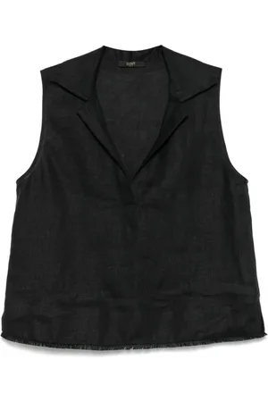 SEVENTY BY SERGIO TEGON Top, Dame, Sort, M, Uld, Top Sort Stilfuld Skjorte