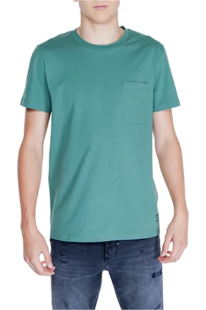 Peuterey Top, Herre, Grøn, L, Bomuld, Kortærmet T-shirt med Rund Hals