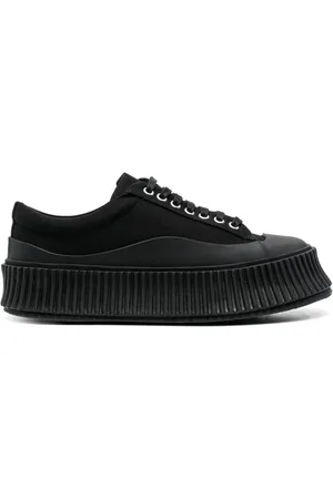 Jil Sander Sko, Dame, Sort, 38 EU, Læder, Sort læder sneakers
