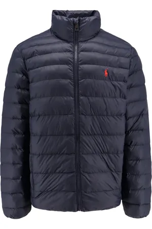 Ralph Lauren Jakke, Herre, Blå, L, Nylon, Quilted Nylon Jakke med Broderet Logo
