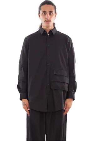 Y-3 Skjorte, Herre, Sort, S, Satin, Cargo Shirt