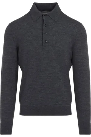 Tom Ford Top, Herre, Grå, L, Uld, Uld Polo Shirt