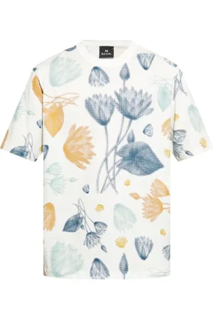Paul Smith Top, Herre, Flerfarvet, 2XL, Bomuld, Blomstret T-shirt med Rund Hals