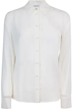 Patrizia Pepe Bluser & Skjorter, Dame, Hvid, L, Regular Collar Skjorte med Læg