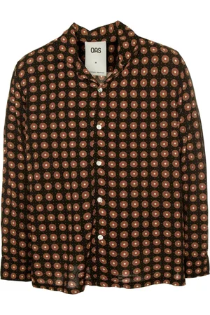 Oas Skjorte, Herre, Flerfarvet, M, Tyl, Vintage Style Afslappet Pasform Viskose Skjorte