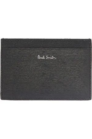 Paul Smith Tilbehør, Herre, Sort, ONE SIZE, Læder, Straw-Grain Læder Kortholder